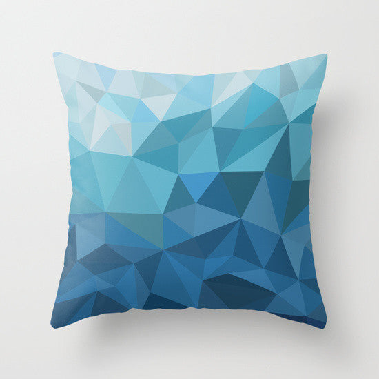 Blue Polygon THROW PILLOW