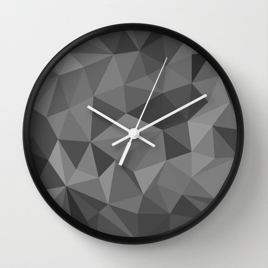 BLACK POLYGON WALL CLOCK