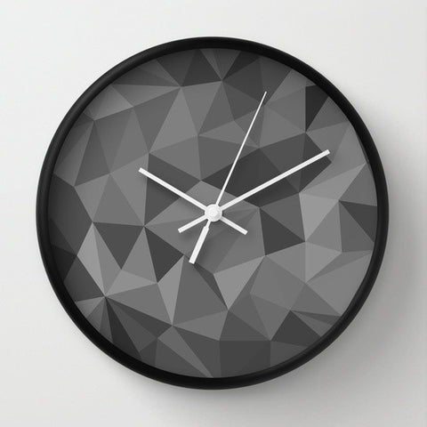 BLACK POLYGON WALL CLOCK